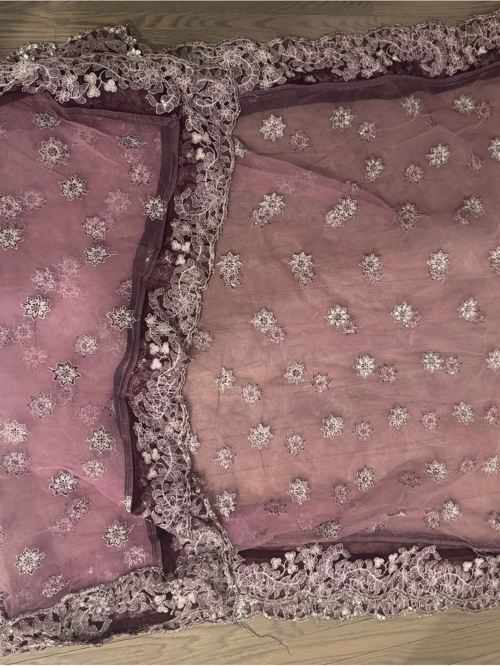 Lavender Purple Embroidered Lehenga Set w/ Matching Blouse & Dupatta